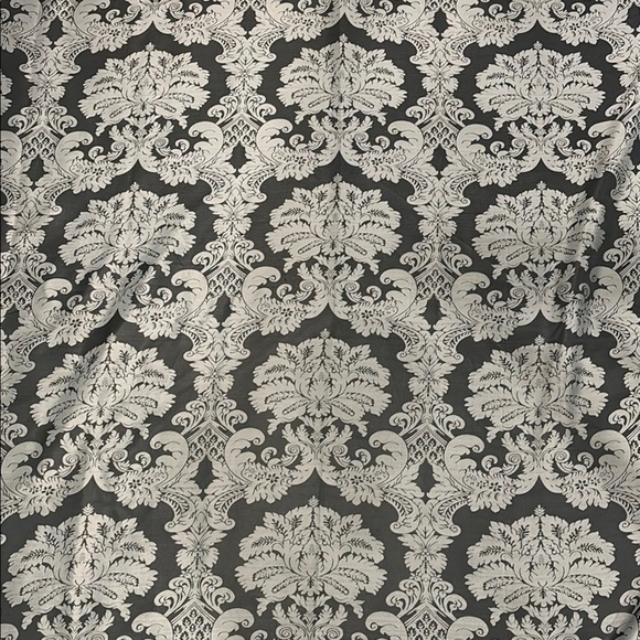 Elegant Black and Gray Damask Fabric shower curtain - Picture 1 of 6